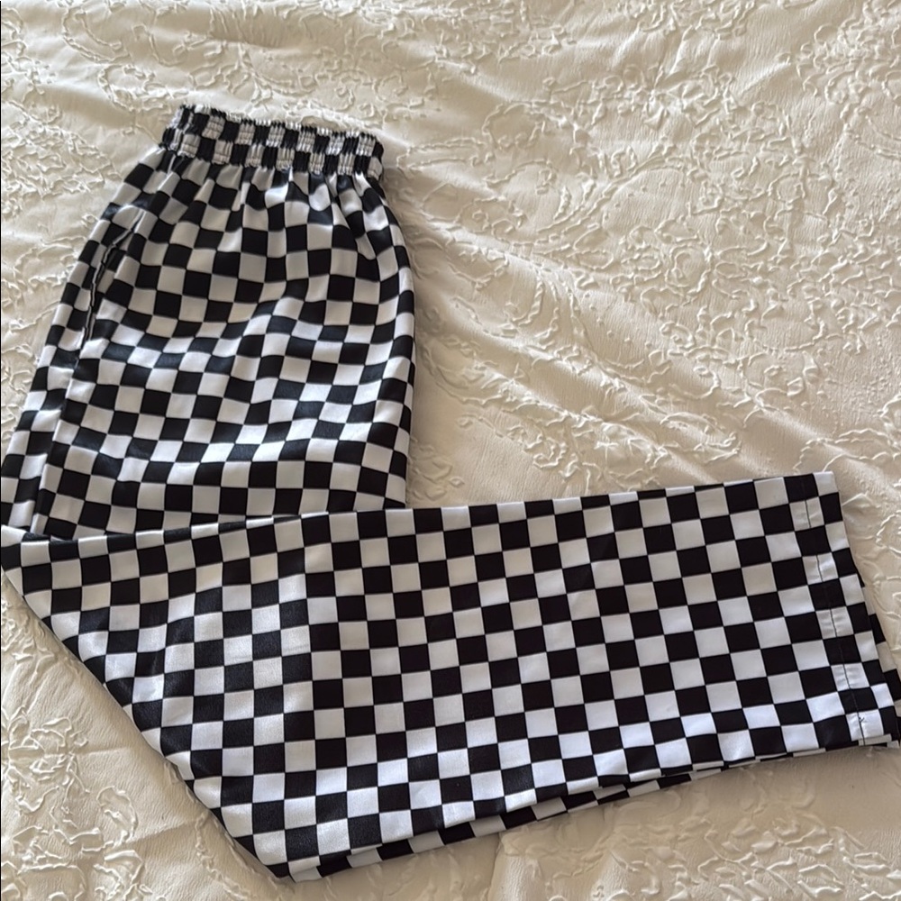 Black and White Checkered Chef Pants